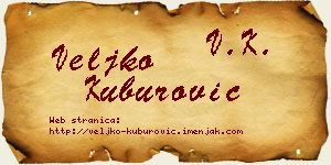 Veljko Kuburović vizit kartica